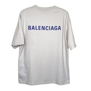 Luxury shirt for men - Balenciaga blue and white monogrammed shirt